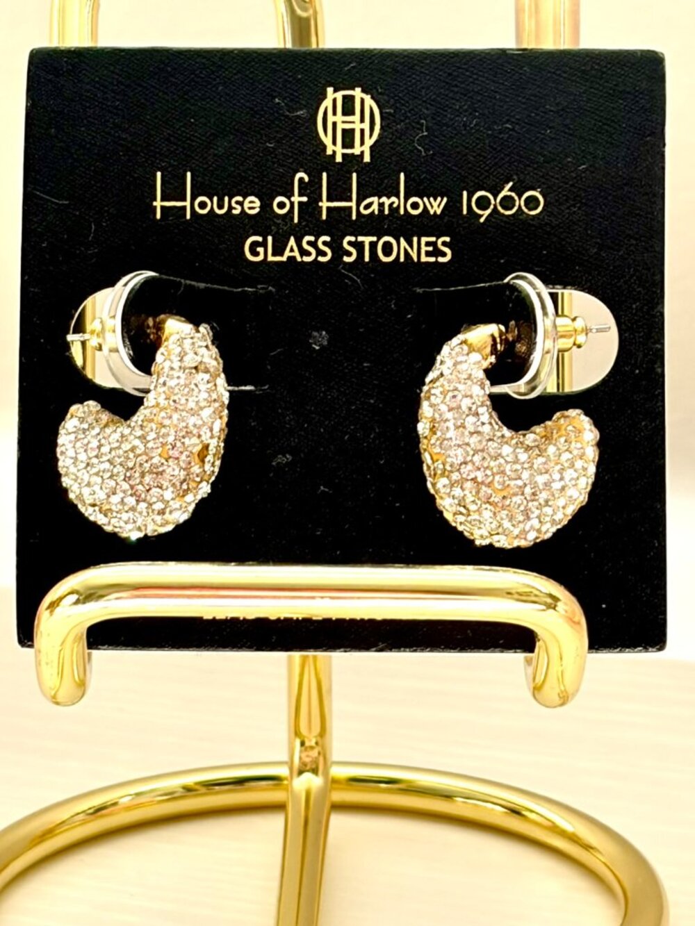 Gorgeous House of Harlow 1960 statement drop earrings featuring cascading marble